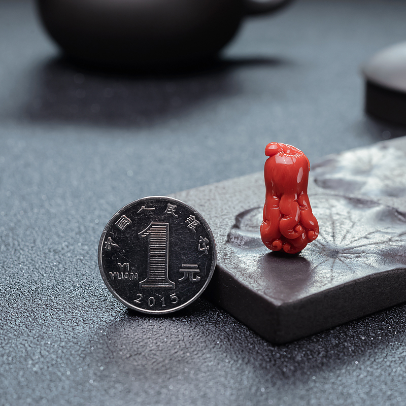 珊瑚佛手吊坠-红掌柜