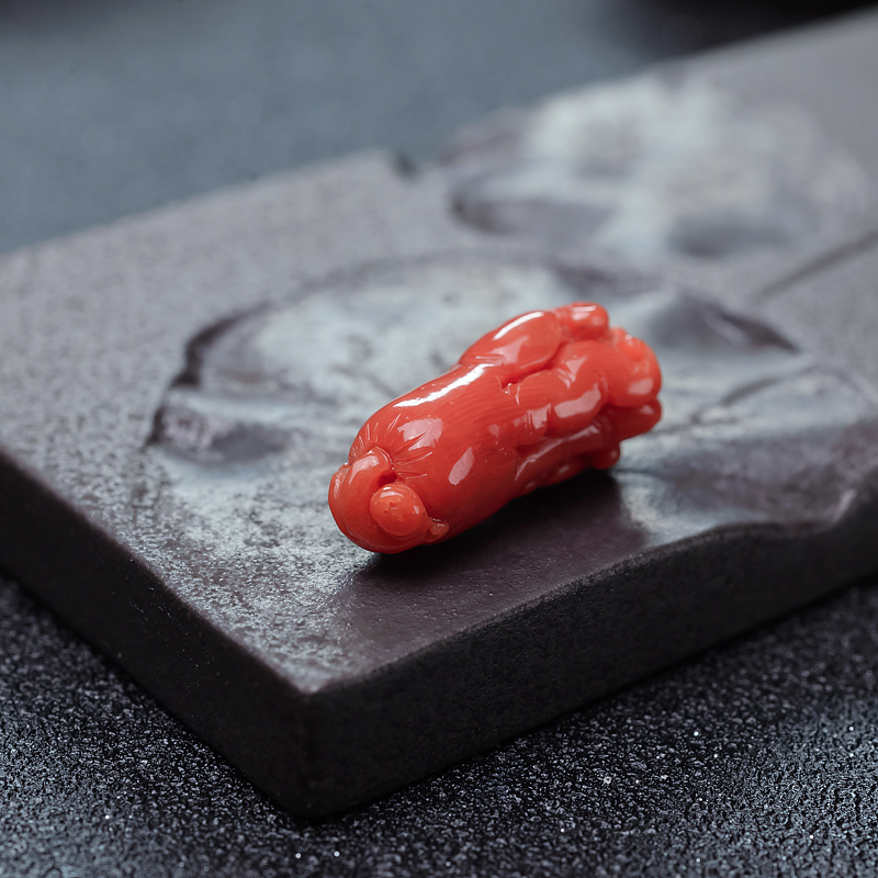 天然珊瑚佛手吊坠-红掌柜