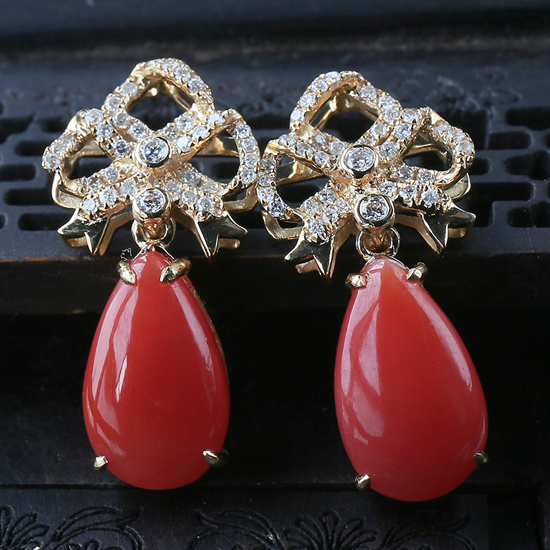 红珊瑚耳环价格：红珊瑚耳环多少钱一克？