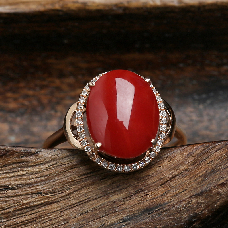 日本阿卡珊瑚戒指 - 红掌柜