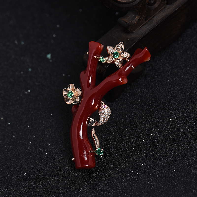 阿卡鸽血红珊瑚原枝-红掌柜