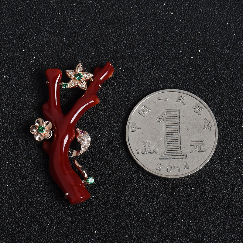 日本阿卡红珊瑚原枝-红掌柜