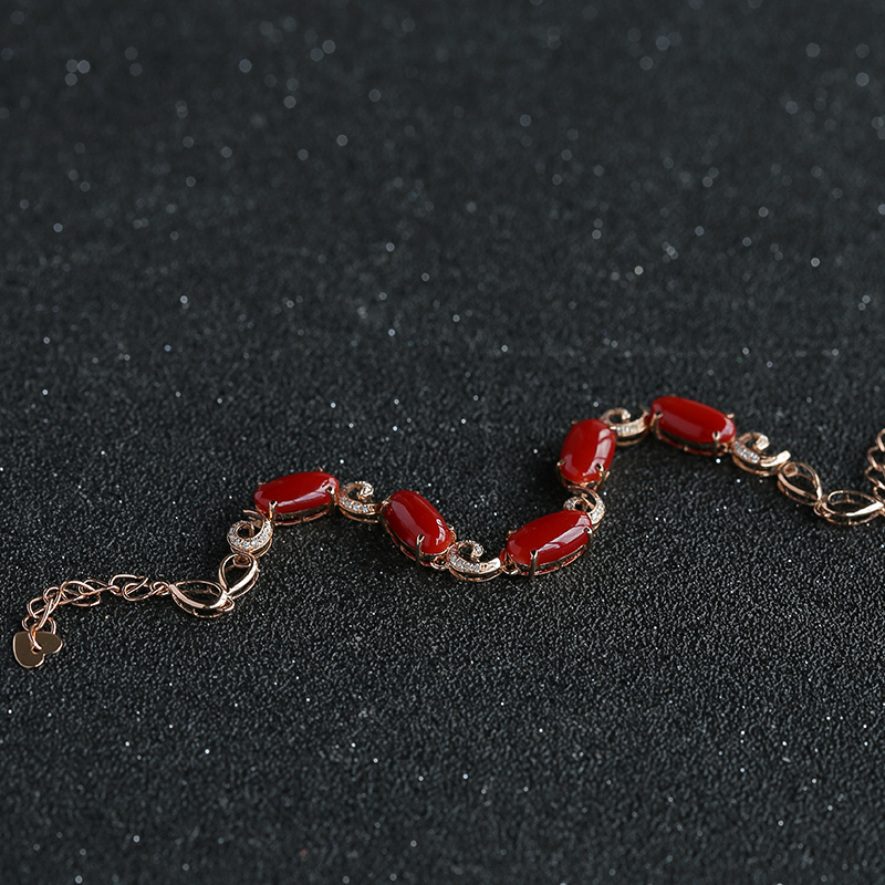 天然阿卡珊瑚手链-红掌柜