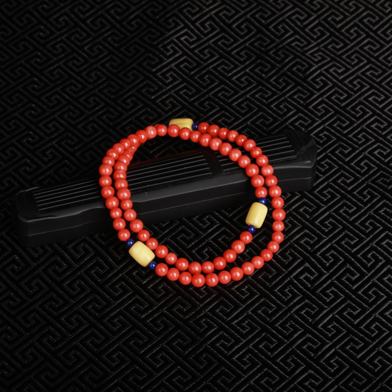 沙丁橘红珊瑚手链-红掌柜