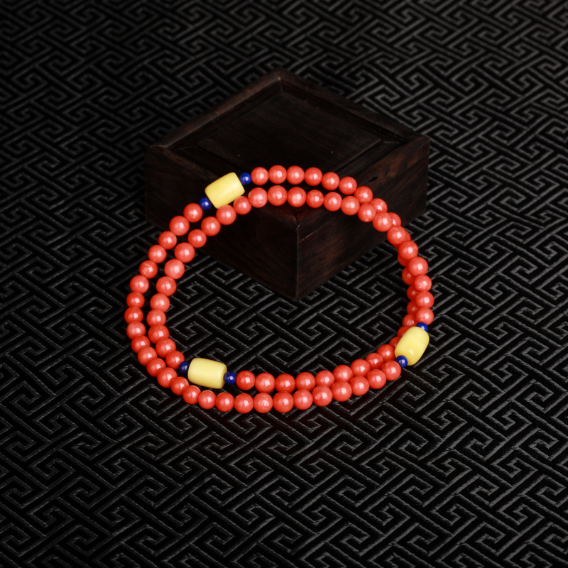 沙丁橘红珊瑚手链-红掌柜