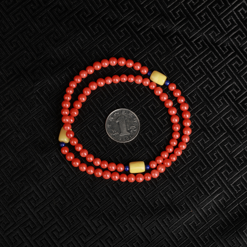 意大利沙丁橘红珊瑚手链-红掌柜