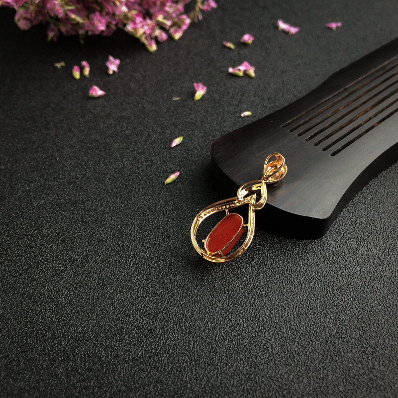 阿卡红珊瑚吊坠 - 红掌柜