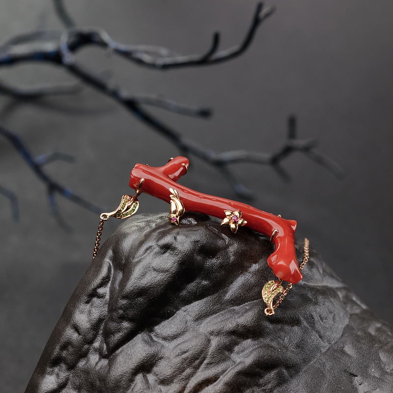 日本阿卡正红珊瑚锁骨链 - 红掌柜