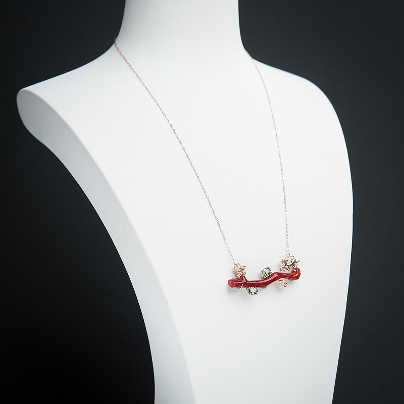 深红珊瑚锁骨链-红掌柜