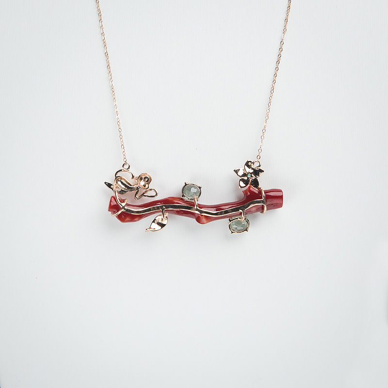 珊瑚锁骨链-红掌柜