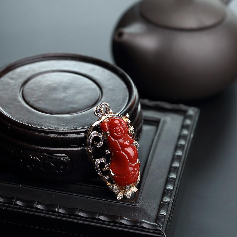 珊瑚佛吊坠-红掌柜