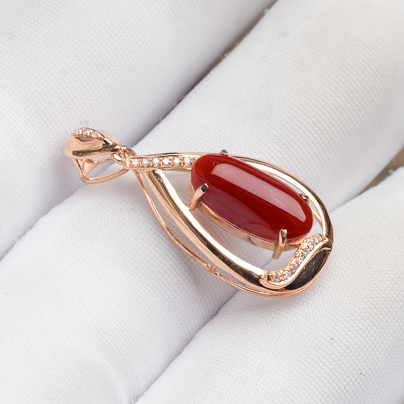 18K阿卡红珊瑚吊坠 - 红掌柜