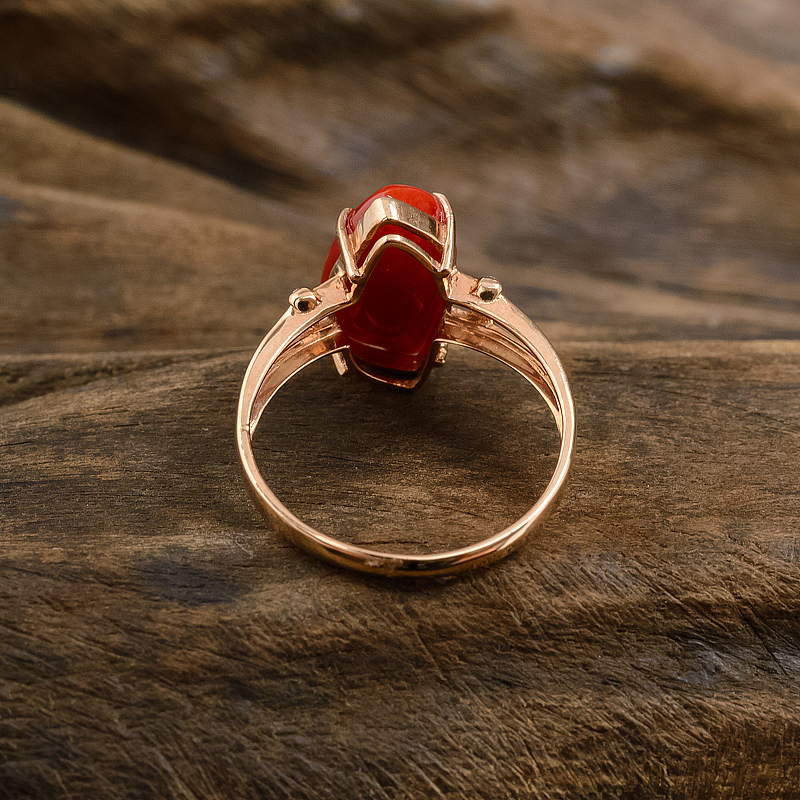 日本阿卡红珊瑚戒指-红掌柜珠宝