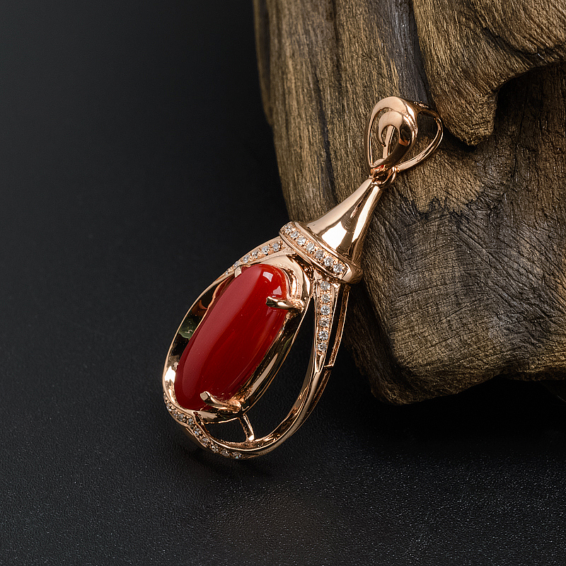 阿卡珊瑚吊坠-红掌柜珠宝