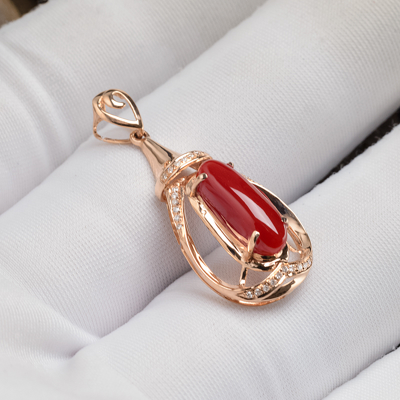 日本珊瑚吊坠-红掌柜珠宝