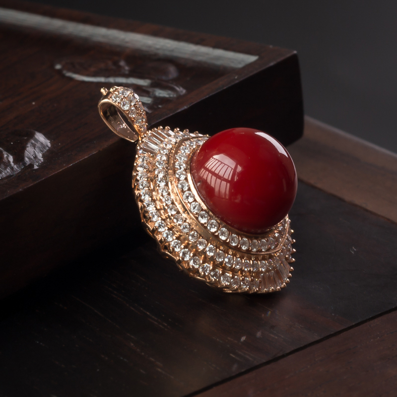 红珊瑚吊坠戒指两用 - 红掌柜