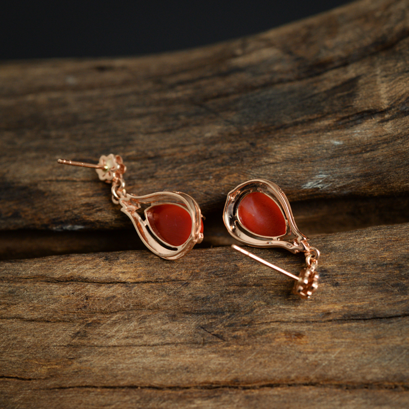 红珊瑚耳环-红掌柜