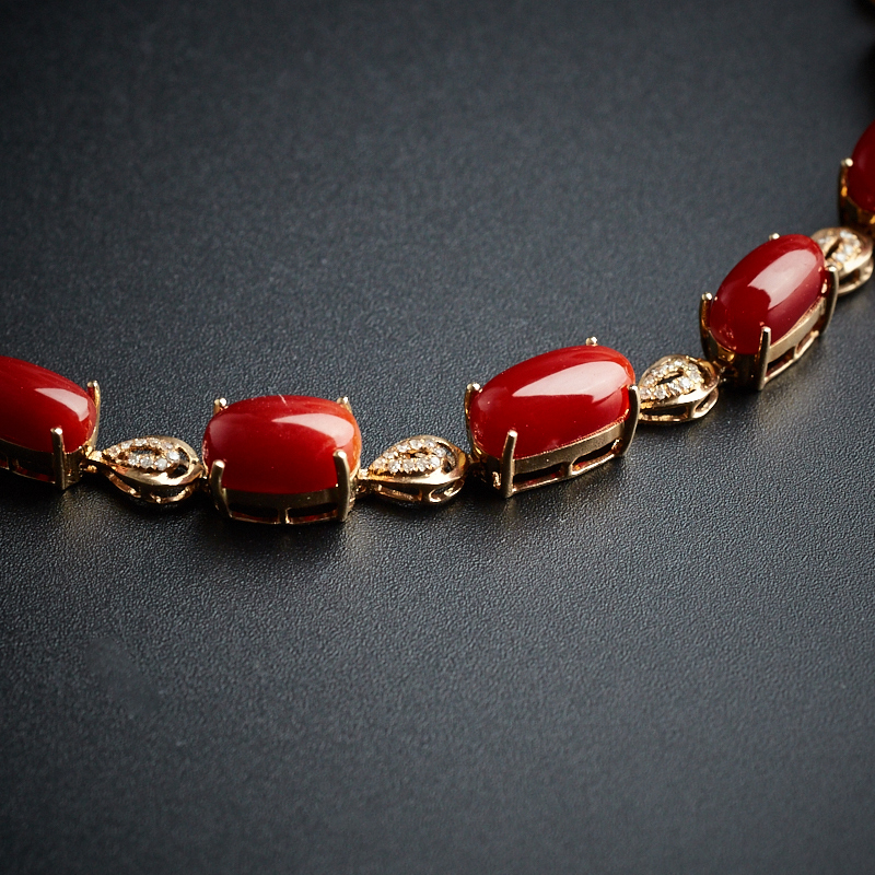 镶钻珊瑚手链-红掌柜