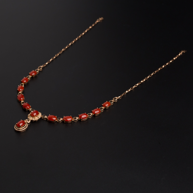 日本珊瑚项链-红掌柜珠宝