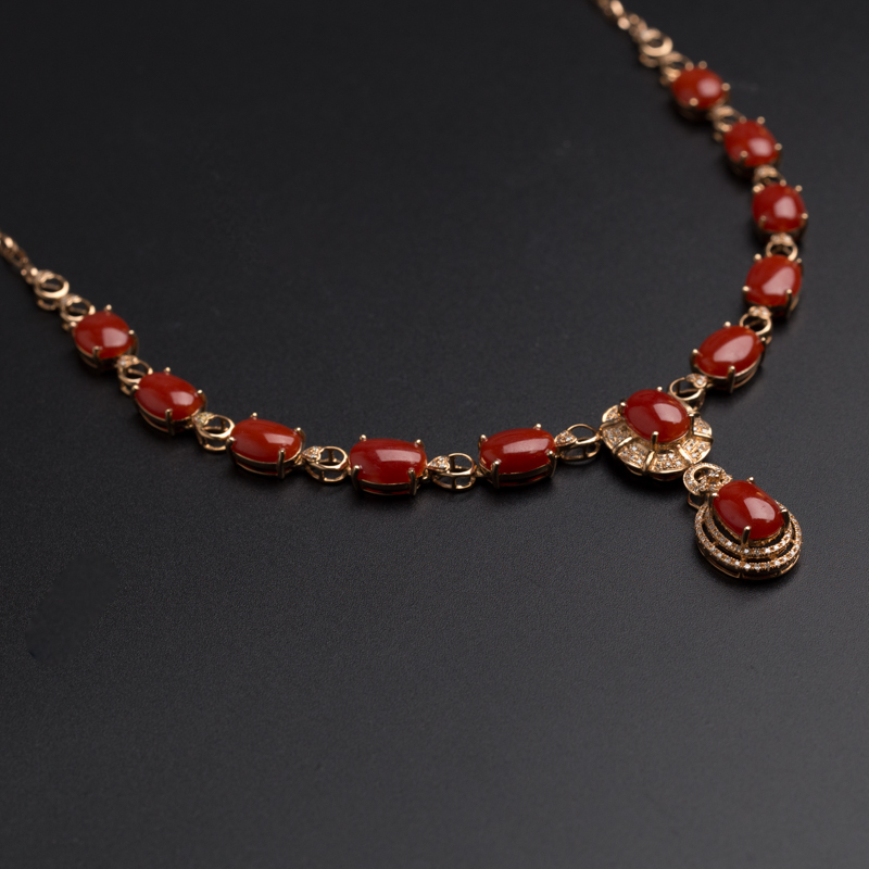 天然珊瑚项链-红掌柜珠宝