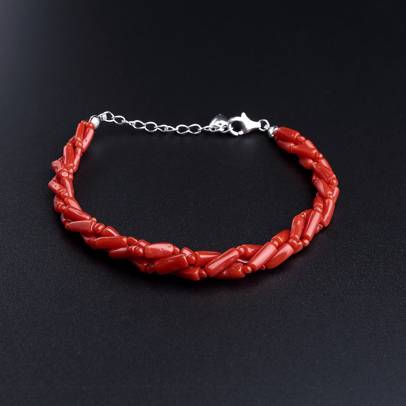 沙丁红珊瑚三股形手链-红掌柜