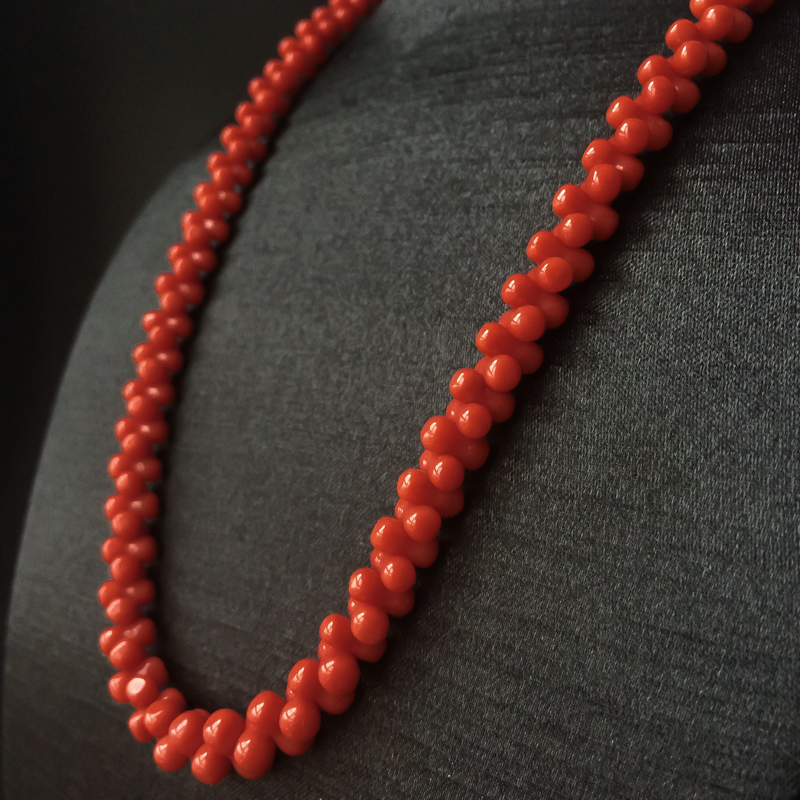 沙丁红珊瑚项链-红掌柜