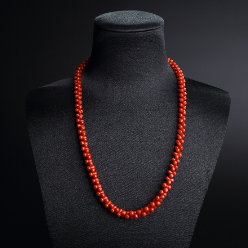 意大利天然沙丁红珊瑚八字项链-红掌柜