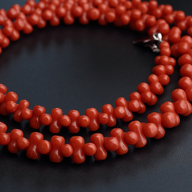 意大利天然沙丁红珊瑚项链-红掌柜