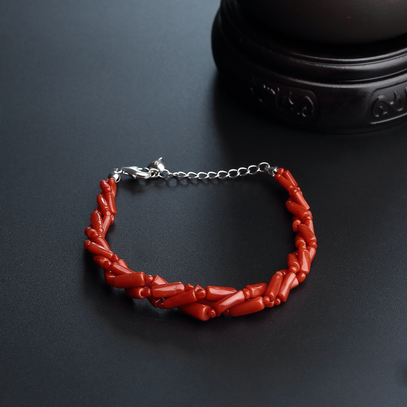 天然沙丁红珊瑚三股套装-红掌柜