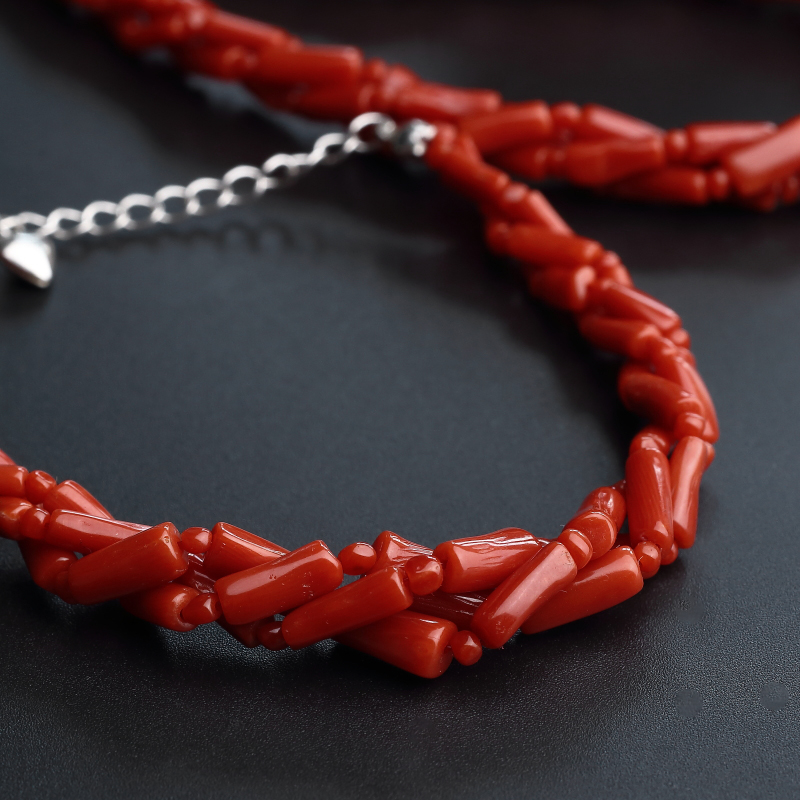 意大利天然红珊瑚三股套装-红掌柜