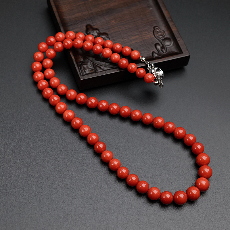 意大利天然沙丁红珊瑚塔链-红掌柜