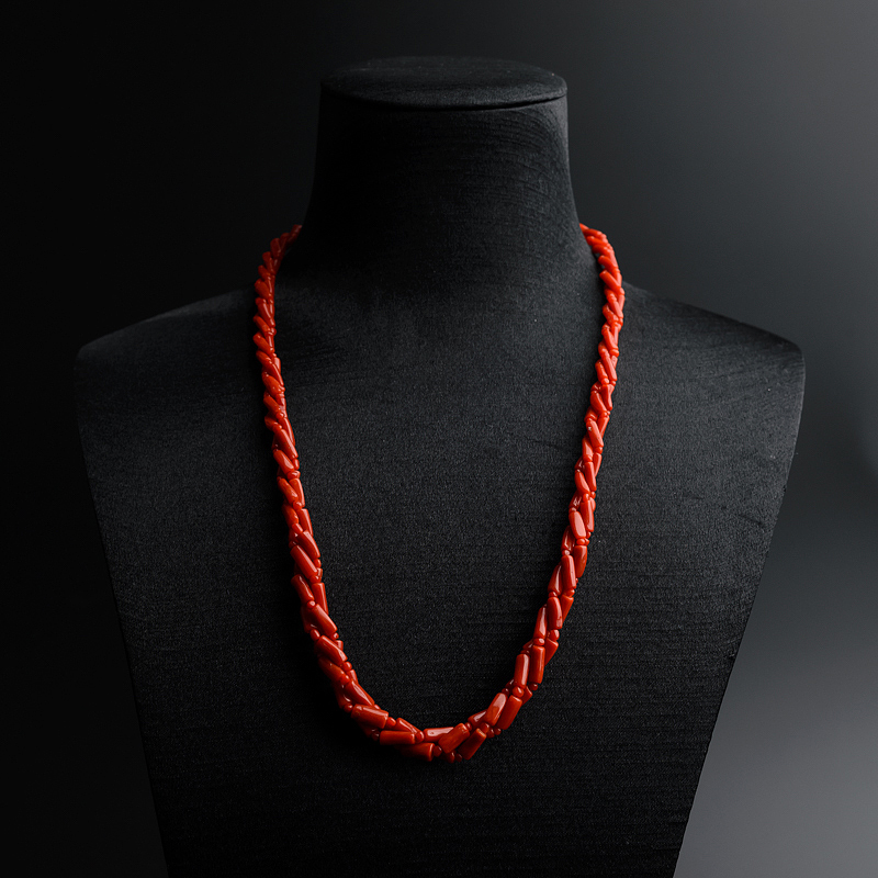 沙丁红珊瑚三股项链-红掌柜