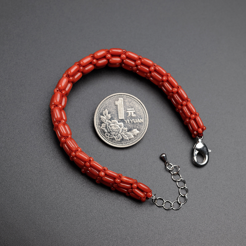 意大利珊瑚豆形手链-红掌柜