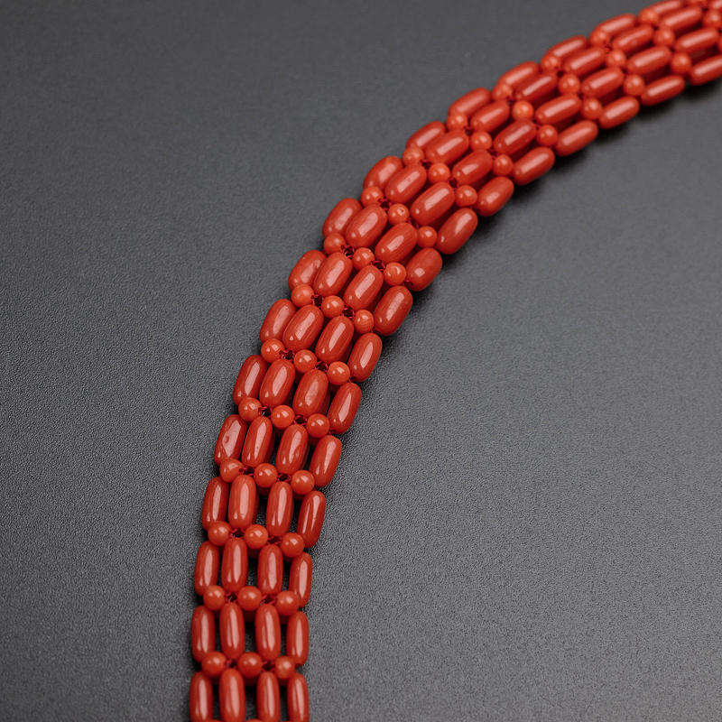 天然意大利沙丁珊瑚手链-红掌柜