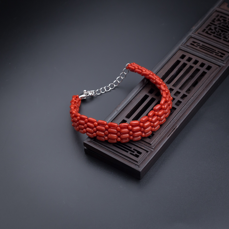 意大利天然沙丁珊瑚手链-红掌柜