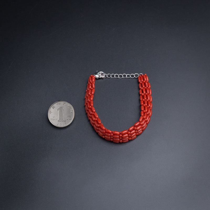 意大利珊瑚豆形手链-红掌柜