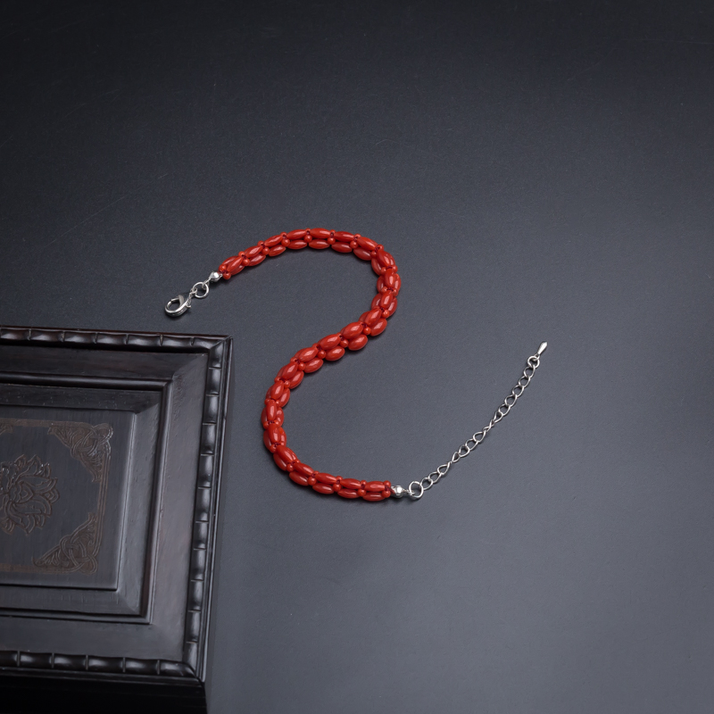 意大利天然沙丁红珊瑚手链-红掌柜