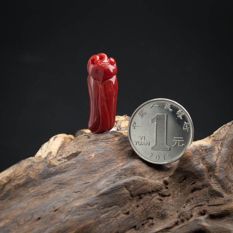 阿卡牛血红珊瑚如意吊坠-红掌柜