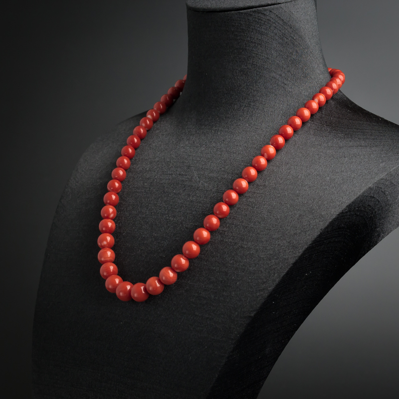 天然MOMO红珊瑚塔链-红掌柜