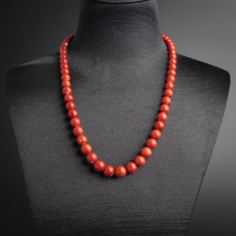 台湾天然MOMO红珊瑚塔链-红掌柜