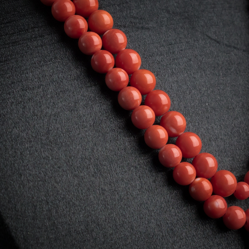 8mm台湾天然MOMO红珊瑚项链-红掌柜