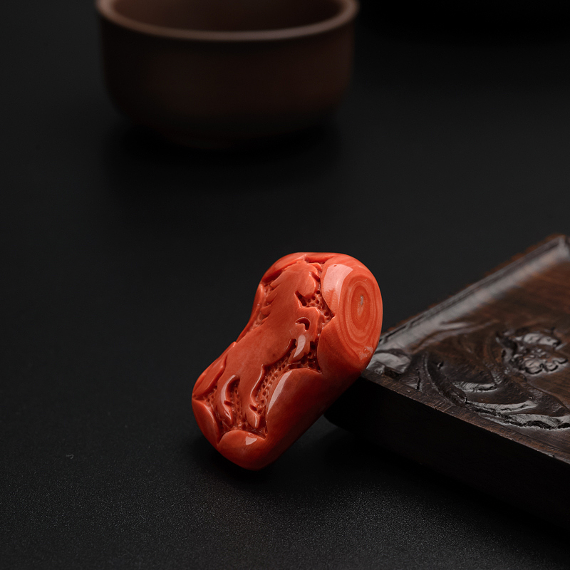 天然MOMO红珊瑚马牌背云 - 红掌柜