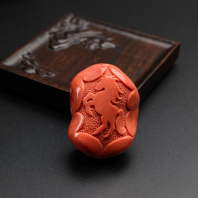 台湾天然MOMO红珊瑚马牌背云 - 红掌柜