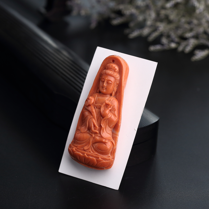 MOMO红珊瑚观音吊坠 - 红掌柜