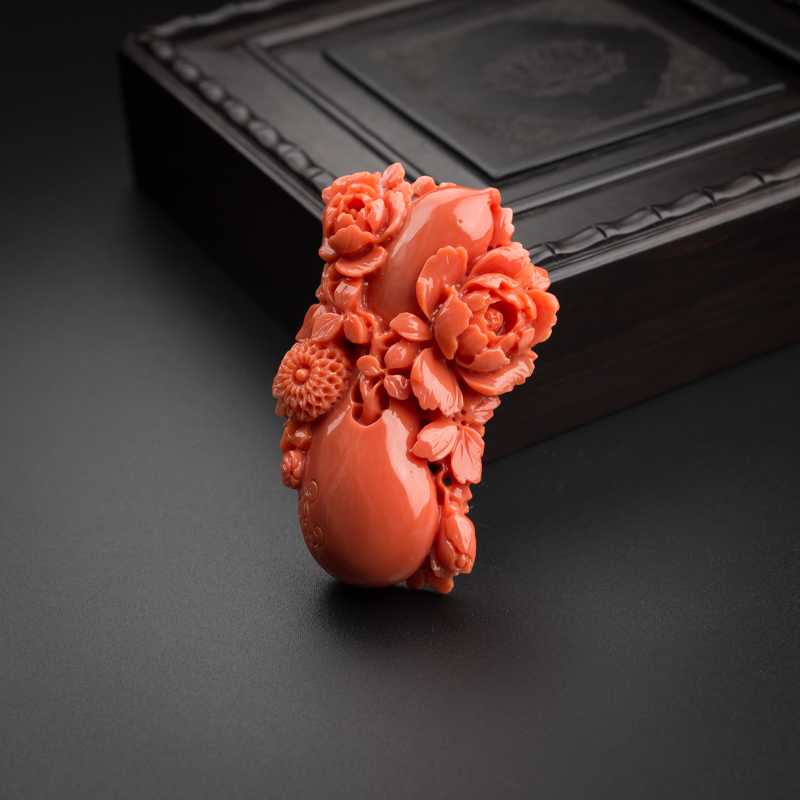 MOMO红珊瑚吊坠-红掌柜