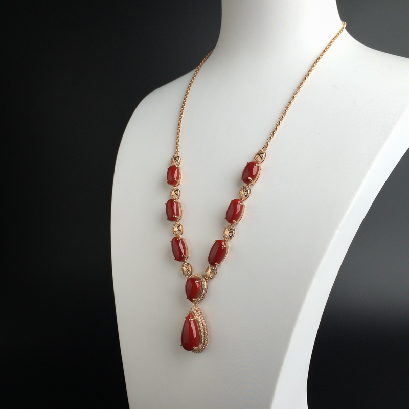 阿卡红珊瑚项链-红掌柜
