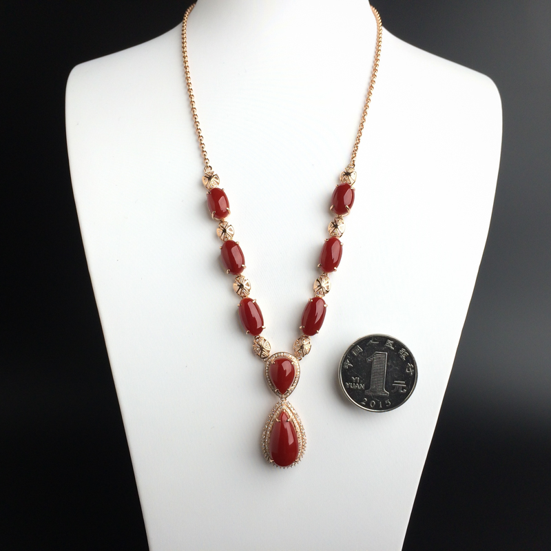 牛血红珊瑚项链-红掌柜