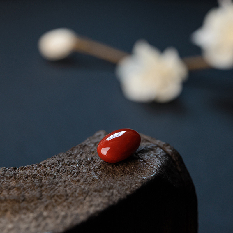 日本阿卡红珊瑚戒面 - 红掌柜