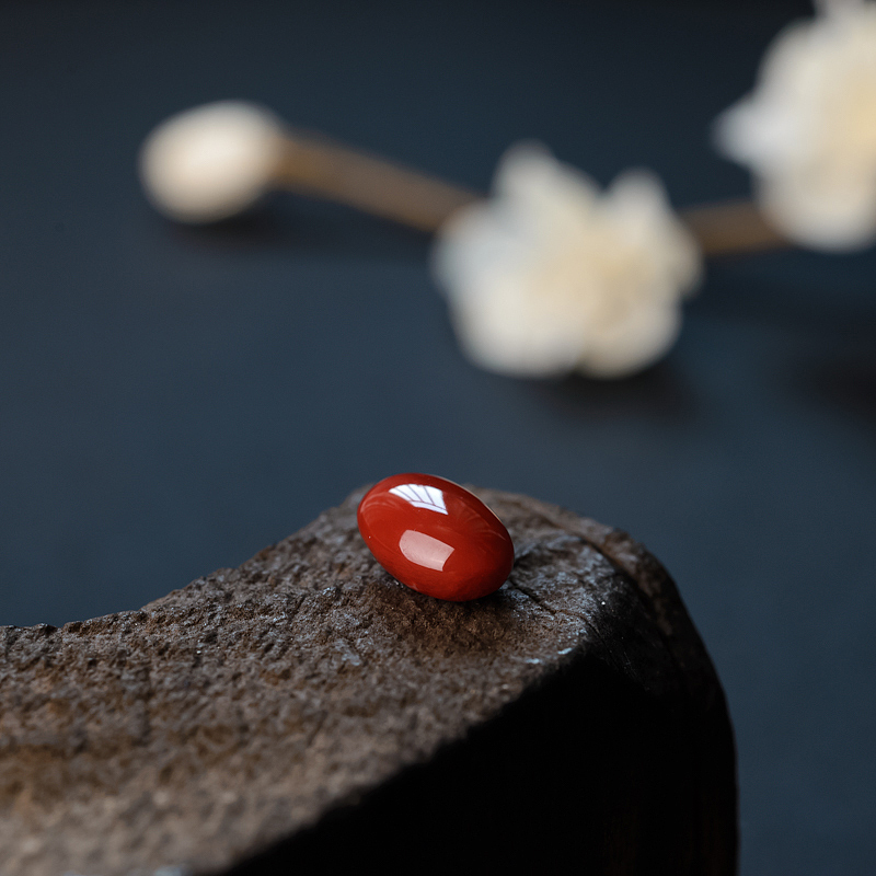 天然红珊瑚戒面 - 红掌柜