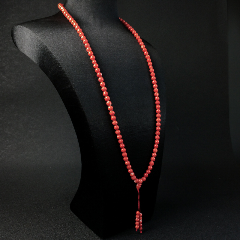 6mmMOMO橘红珊瑚108佛珠 - 红掌柜